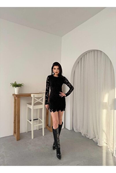 conconmoda Sara Dantel Tasarım Mini elbise