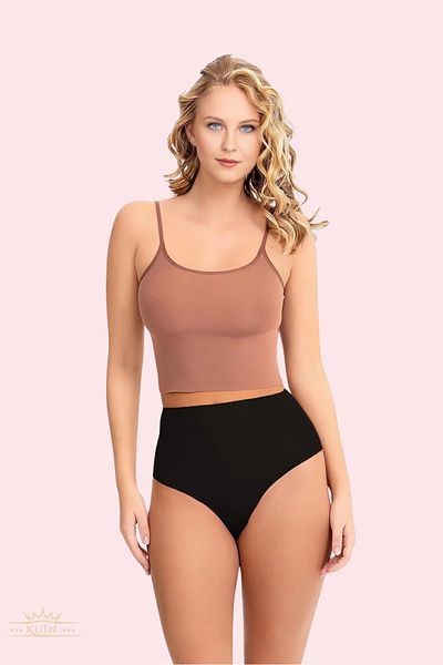 KUIN Women's High Waist No Trace - Invisible - Laser Cut Thong (with Anti-Slip Waist Silicone Stripe)