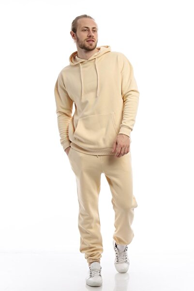 Polo State Ανδρική κρέμα αθλητικής φόρμας με 3 κλωστές