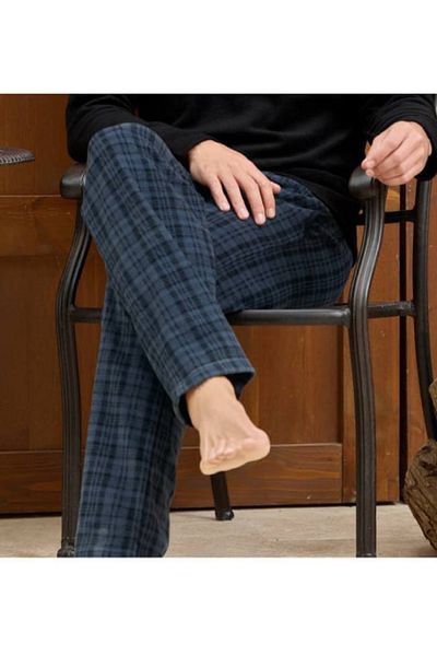 Pijaman Men's Plaid Patterned Fleece Single Bottom