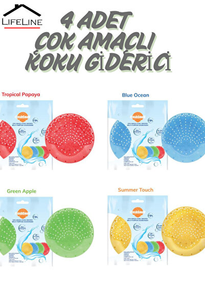 Life Line 4 Farklı Çok Amaçlı Koku Giderici Pisuvar Koku Giderici Süzgeç Dolap Çekmece Kokusu Tuvalet Kokusu