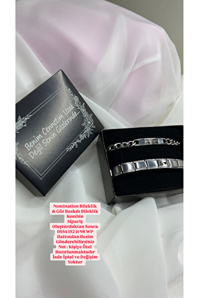 Çelik Nomination Bileklik & Göz Baskılı Bileklik Set Kombin - En Özel Hediye Sizlerle