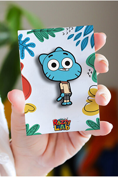 Rozzy Lab Gumball Watterson No.2 Pin - Rozet - Ahşap - Broş - Yaka Çanta Akse...