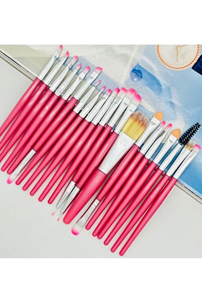 Lady Beauty مجموعة فرش مكياج وردية مكونة من 20 قطعة