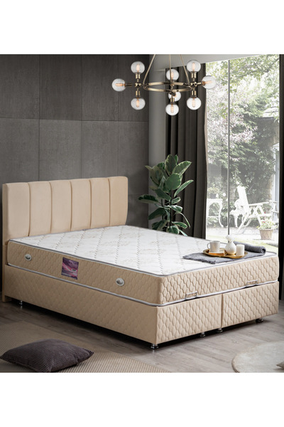 Setay Tetra New Baza Başlık Delüx Ortopedik Yatak Seti Bej