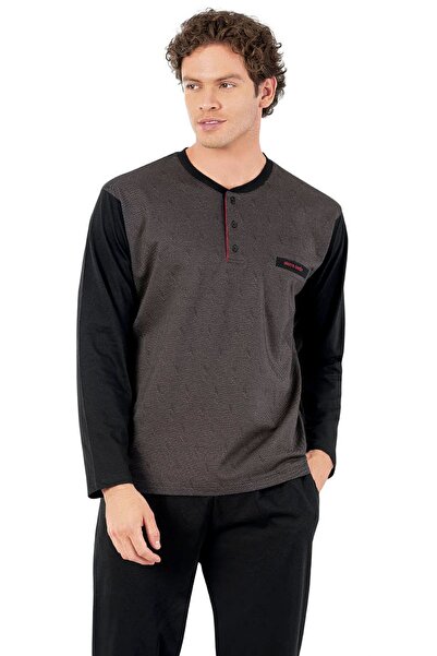 Pierre Cardin 6057 Ανδρικό κοστούμι πιτζάμα με μακρύ μανίκι με τρία κουμπιά μ...