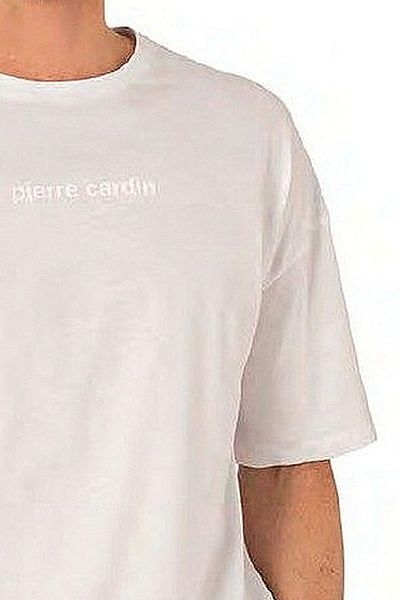 Pierre Cardin 6086 Ανδρικό κοστούμι πιτζάμες με κοντό μανίκι με λαιμόκοψη Oversize-Λευκό