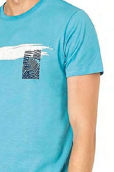 Pierre Cardin 6077 Ανδρικό κοστούμι πιτζάμες με κοντομάνικο λαιμόκοψη-Μπλε