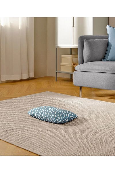 IKEA Ikea Cat Dog Sleeping Pillow - 33X38 Cm, Polyester Pattern, Blue Pillow