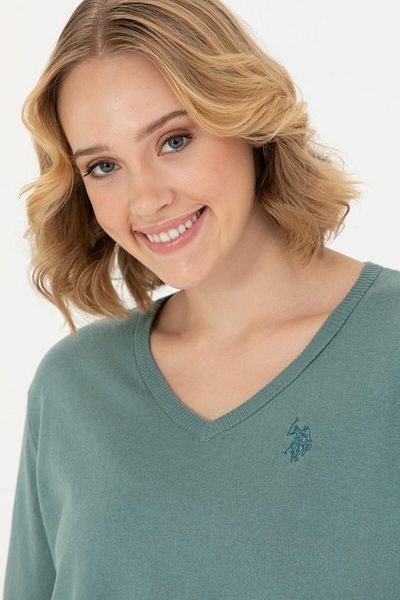 U.S. Polo Assn. 100% Cotton V-Neck Women's Knitwear Blouse - Size 1 Small We Recommend to Buy