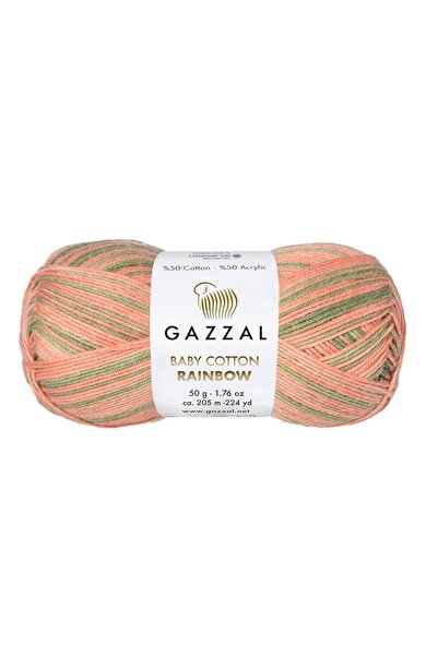 Gazzal Baby Cotton Rainbow El Örgü Ipliği