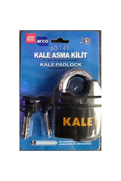KALE Asma Kilit, Plastik Korumalı, 3 Özel Anahtarlı, Dış Mekan Kilit, 60-141