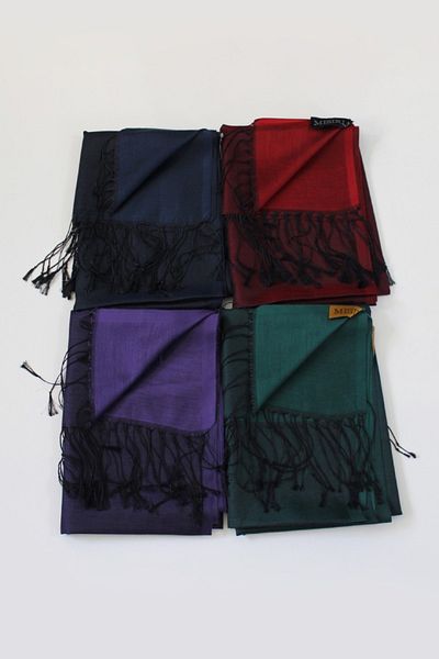Mısırlı Şal Cocoon Look Silk Roşu Negru