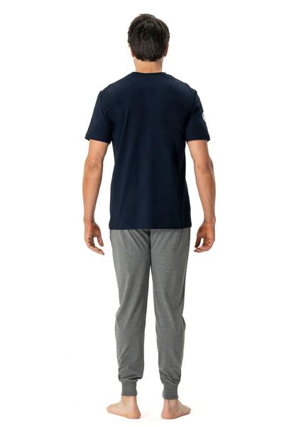 U.S. Polo Assn. U.s Polo Assn. 18788 Erkek Kısa Kollu Paçası Bantlı Pijama Takımı-Lacivert