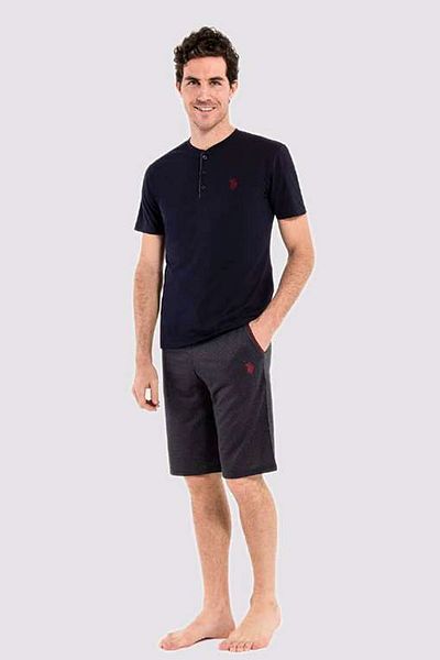U.S. Polo Assn. U.S. Polo Assn. 12005 Men's 3-Piece Pajama Set - Navy Blue
