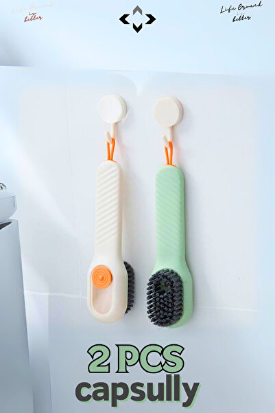 LİGROUND 2 Pcs New Capsully Deterjan Hazneli Çok Amaçlı Temizlik Bulaşık Fırçası Bulaşık Fırçası