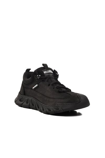 Bulldozer 240003   Black Nubuck Genuine Leather Men's Casual Shoes
