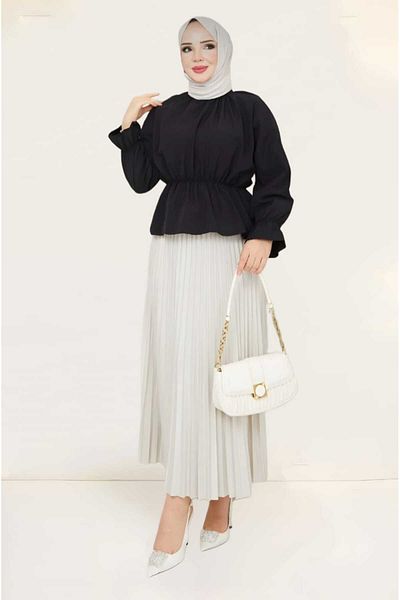 CNG MODA Hijab Short Shirt with Elastic Waist