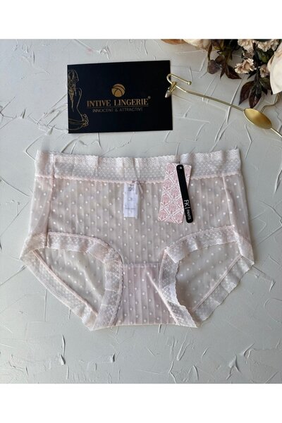 İntive Lingerie Lily Baby plasă din bumbac cu buline, transparentă, elastică, talie normală, importată, elegantă, bato/Slip-2827