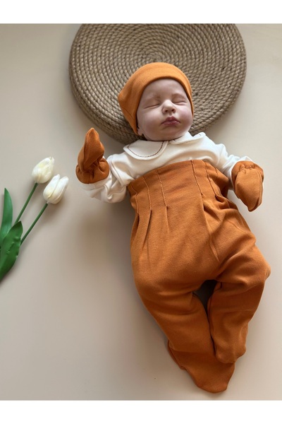 Mama Miel Baby Cinnamon Hospital Release Set (Body, Pants, Beanie, Gloves)