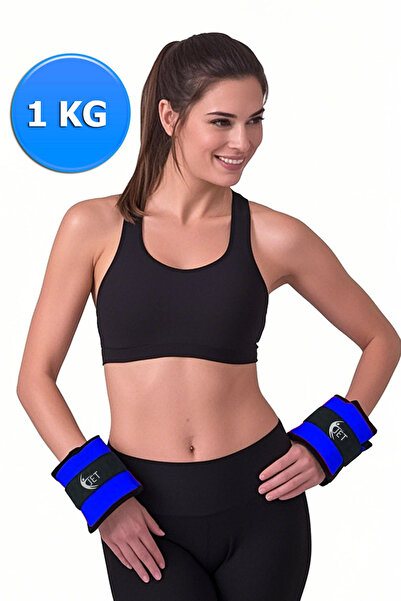 Jet 1 kg x 2 seturi de greutăți pentru mâini și picioare, sac de nisip și întăritor muscular albastru