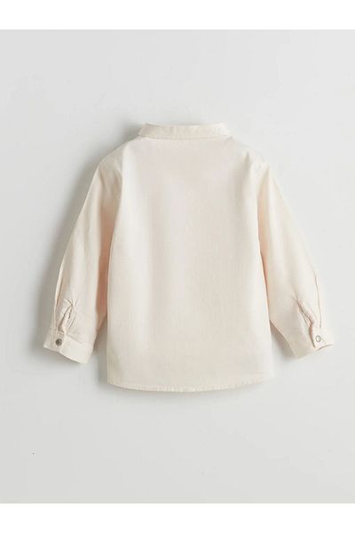 LC Waikiki LCW Kids Ecru Basic μακρυμάνικο πουκάμισο για αγόρι