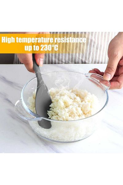 elfnur 3 Pieces Heat Resistant Hard Tip Fireproof Food Serving Set - 28 cm Spoon 23 cm