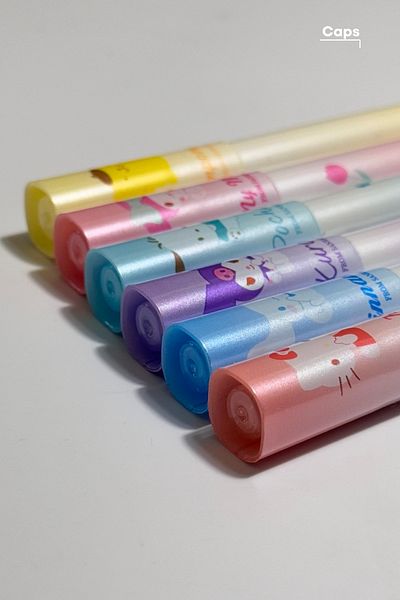 caps Sanrio Characters Set of 6 Pastel Bright Highlighter