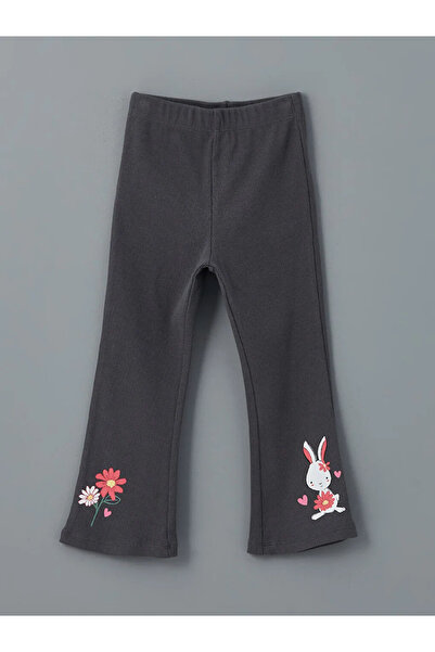 LC Waikiki Lcw Kids White Printed Girls' Sweatshirt and Leggings Pants 2 Pcs