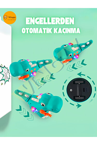 Wingzy Müzikli, Işıklı Ve Hareketli Dinozor - Emeklemeye Yardımcı Eğlenceli Oyuncak
