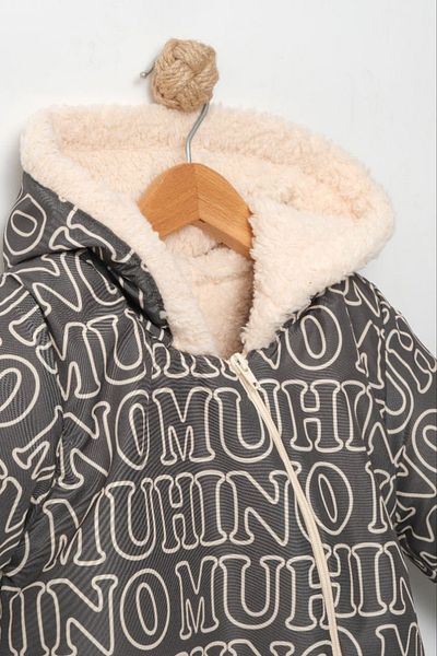Sare Çocuk Giyim Lettering Print Coat Water and Cold Thruster Welsoft Astronaut Baby Jumpsuit