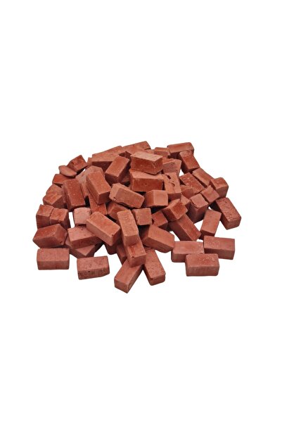 Mini Düz Tuğla 1/18 Ölçek Kiremit Rengi 100 lü ( 1x 2 cm ) Diorama, Rölyef, Proje Ödev vb.