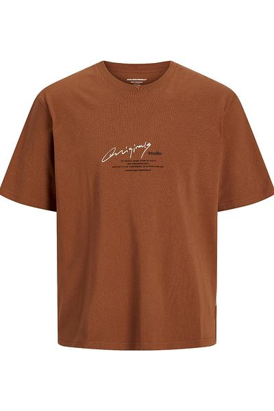Jack & Jones Jormanchester Script Tee Ss Crew Neck Κανέλα