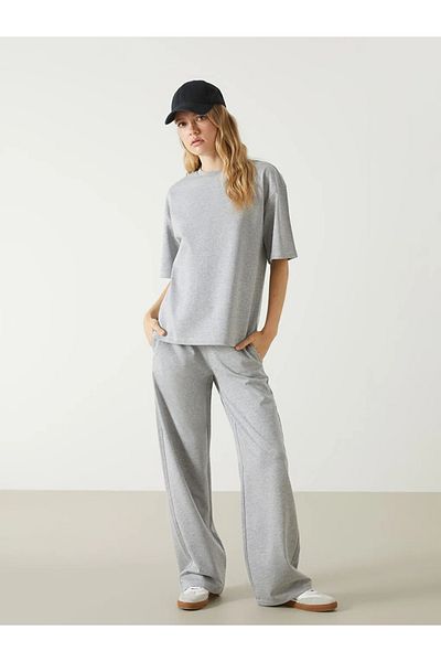 LC Waikiki Γυναικεία φούτερ LCW Vision Grey Elastic Waist