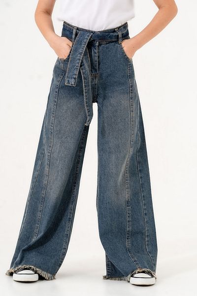 GİYİCEM TEKSTİL Girl's Aller Belted Jeans