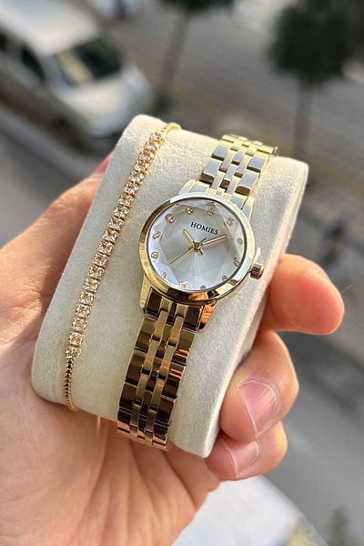 Homies Women's Wristwatch - Small Case Gift Box, Bracelet Gift. Hm 4384659456