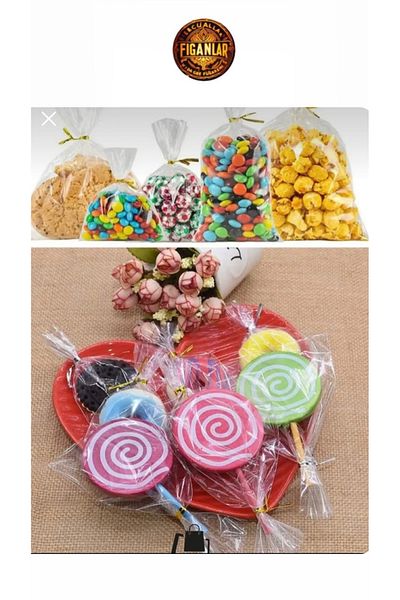 figanlar ambalaj 50Pcs Transparent Glossy Bandless Gelatin Sachet 10X20Cm Cookie Accessory Gift Packaging Bag