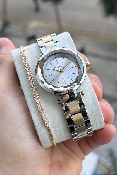 Homies Women's Wrist Watch Cutout Glass Gift Box Bracelet Gift - Hm 4384659423