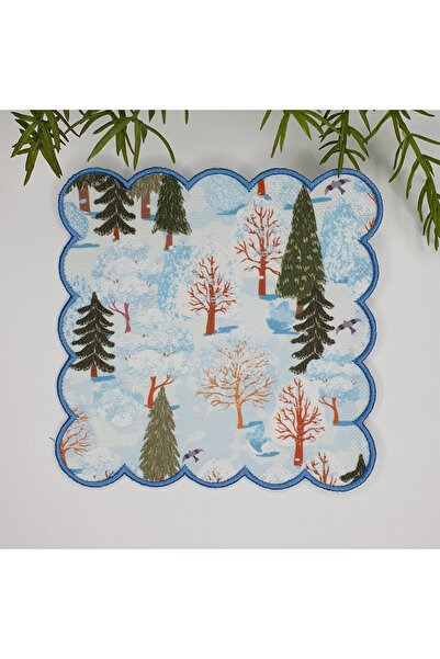 decofav Водяна фарба з мотивом крижаного лісу, вишивка по краях, коктейльна с...