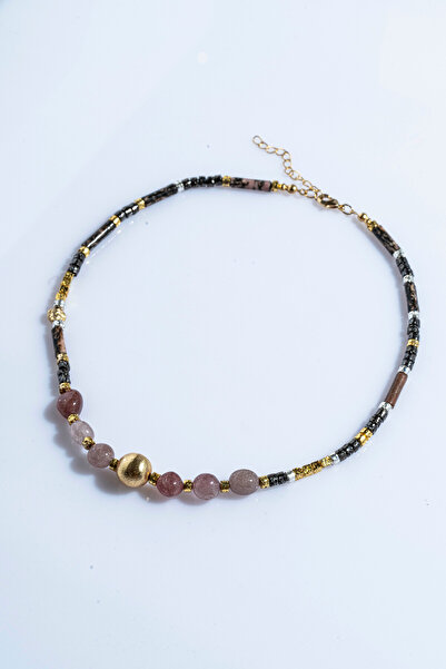 Limosse Jewelry سلسال الحجر الطبيعي بينك آمور