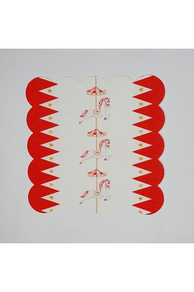 DECO Decorative Amusement Park Concept Horse Patterned Laser Cut Cocktail Napkin
