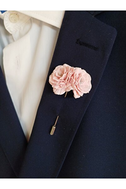 CREATİVESHOP Pudra Şakayık Damat Sağdıç Yaka İğnesi, Damat Yaka Çiçeği, Düğün Aksesuarları, Yaka İğnesi