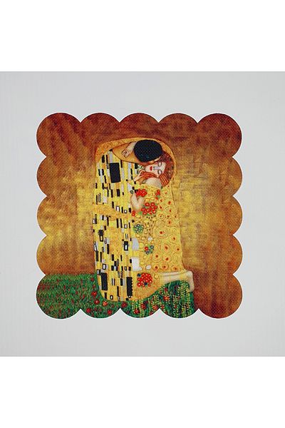 DECO Klimt the Kiss Patterned Digital Printed Laser Cut Cocktail Napkin