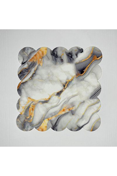 DECO Light Gray Digital Printed Marble Patterned Cocktail Napkin