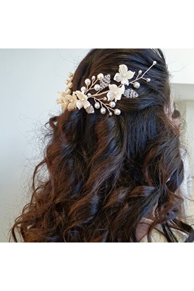 Handmade Νυφικό στέμμα με πέρλες, νυφικό κλιπ με λουλούδια, μίνιμαλ κλιπ, 2 τεμάχια ελικέτα κλιπ υπόσχεση, αρραβώνας, γάμος, αίτημα