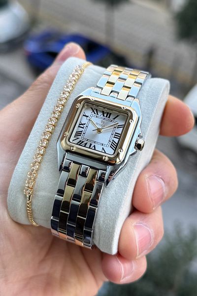 Homies Women's Wristwatch and Gift Box - Ankle Square Design