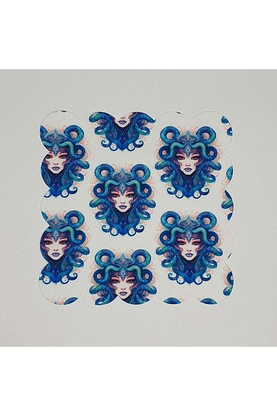 DECO Medusa Head Patterned Digital Printed Laser Cut Cocktail Napkin
