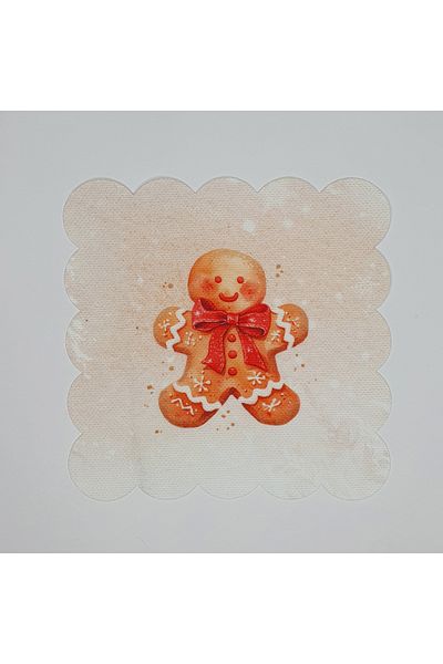 DECO Cute New Year's Cookie Man Patterned Digital Printed Cocktail Napkin