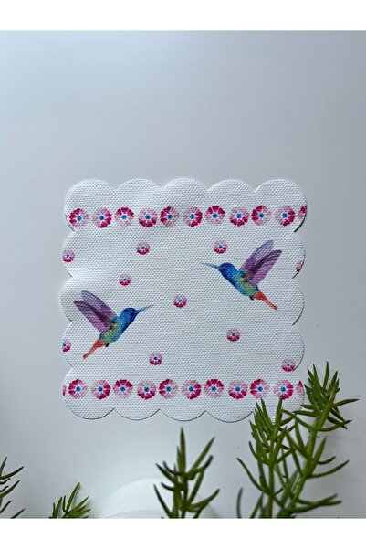 DECO مناديل كوكتيل مزخرفة بنمط الزهور والطيور مطبوعة رقمية بحافة مقطوعة بالليزر