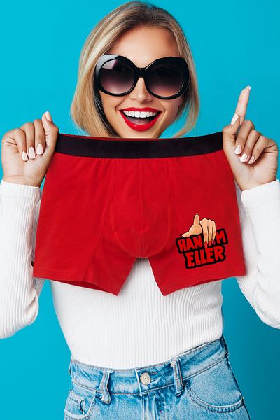 modacix Men's Wife Valentine's Day Gift Honeysuckle Red Boxer - Funny Boxer - Gift for Men's Wife